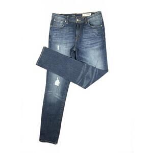 AG The Noah Slim Straight Unisex Medium Wash Distressed Jeans Size 16 30x31